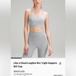 LULULEMON like a cloud bra LIKE NEW